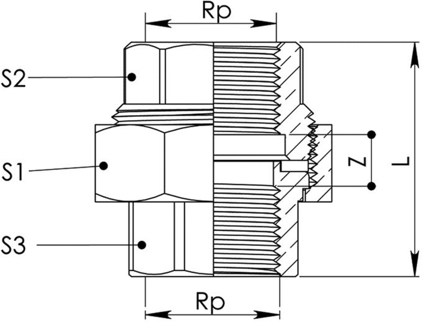 Verschraubung Rotguss