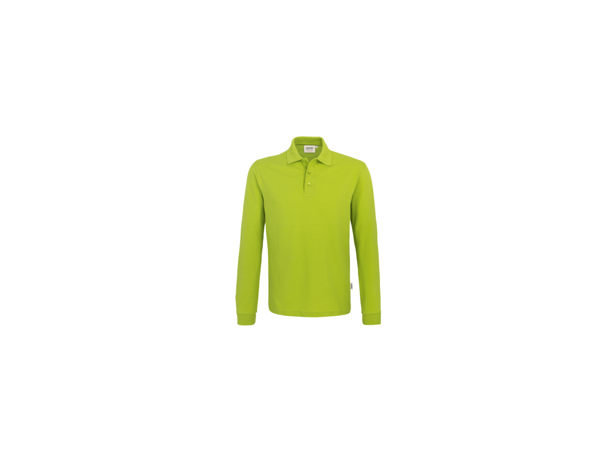 Longsleeve-Poloshirt Perf. Gr. 4XL, kiwi - 50% Baumwolle, 50% Polyester, 220 g/m²