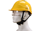 Kara-Helm mit Brille, gelb - EN 397 Kat. II und EN 166