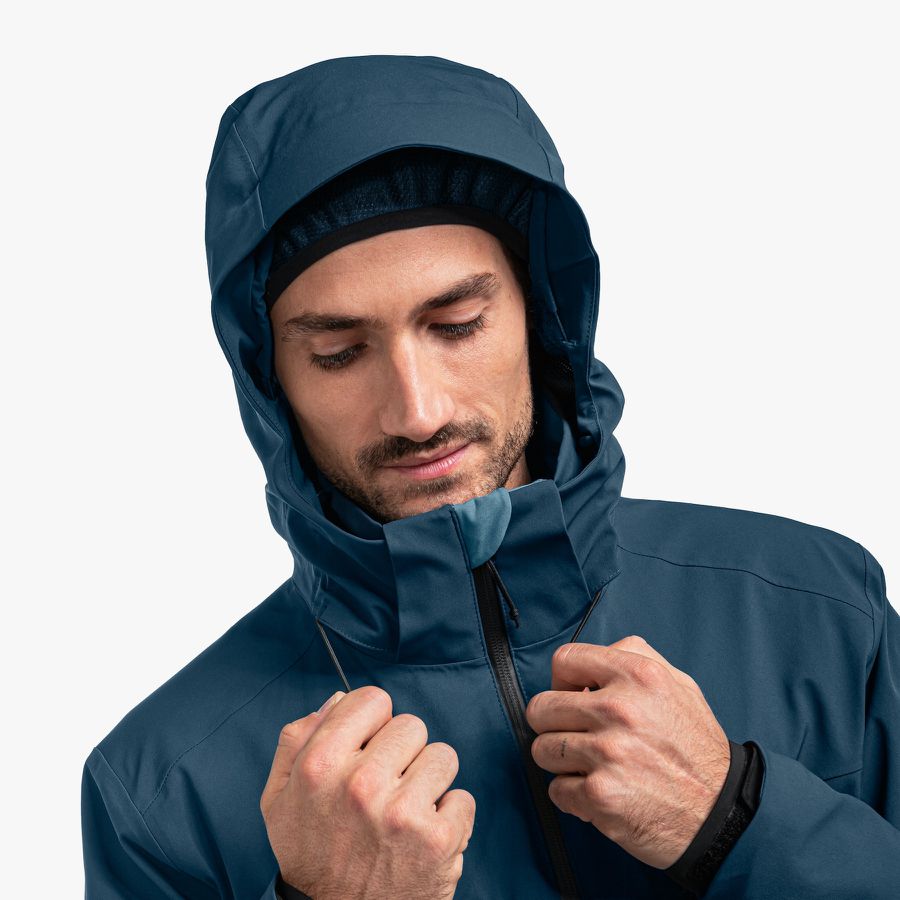Wetterschutzjacke Zipln Herren Gr. 5XL - 88%Nylon 12%Elasthan, blau
