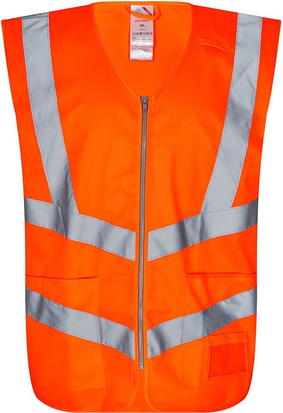 Safety Verkehrsweste mit Reflexstreifen - inkl. Taschen und Reissverschluss