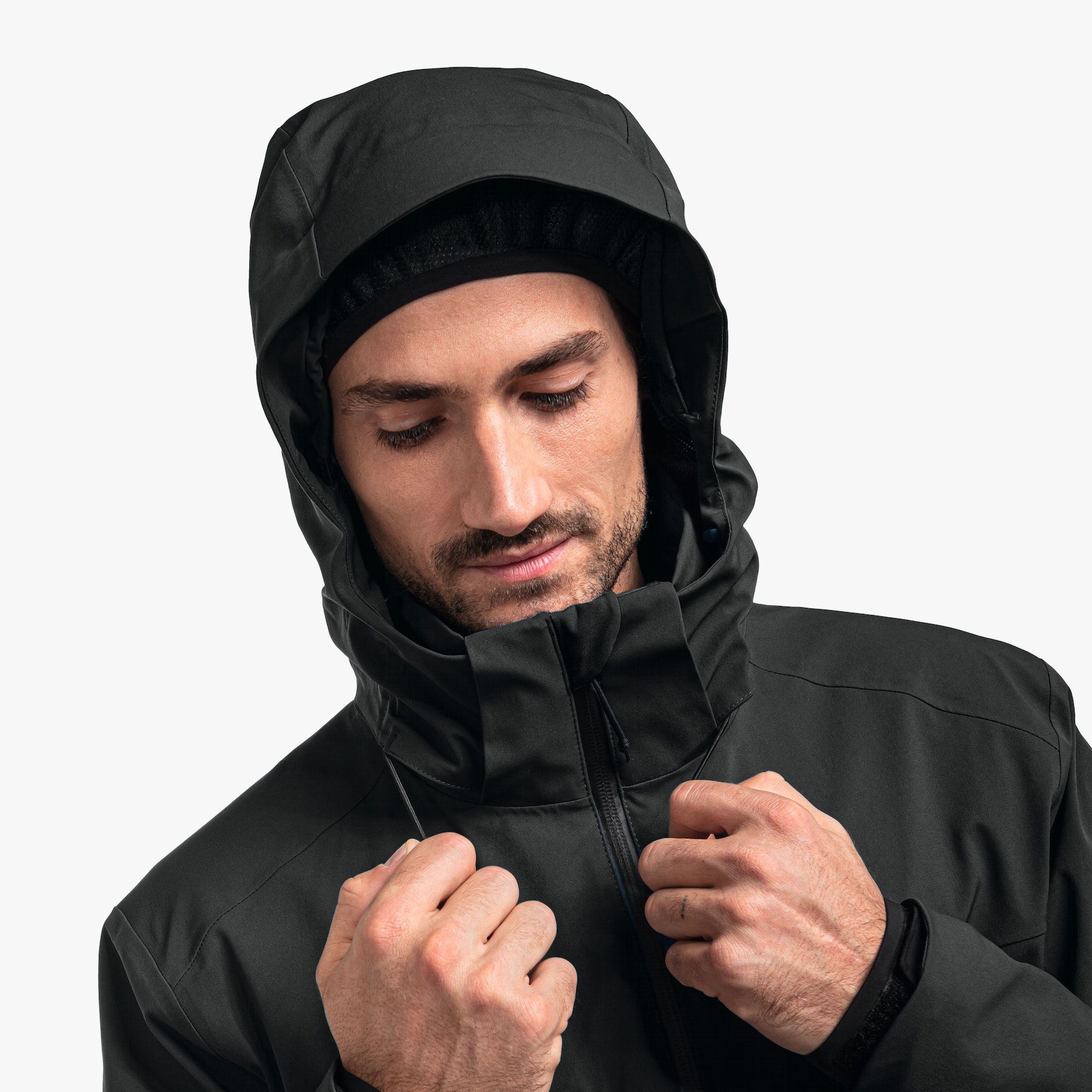 Wetterschutzjacke Zipln Herren Gr. XL - 88%Nylon 12%Elasthan, grau