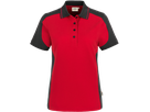 Damen-Polosh. Contr. Perf. XS rot/anth. - 50% Baumwolle, 50% Polyester, 200 g/m²