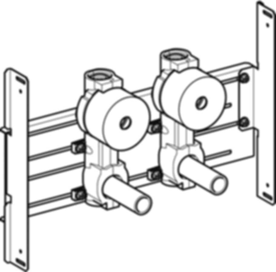 Geberit Duofix Traverse mit zwei Wasserz - JRG LegioStopr, mit Unterputzabsperrv.