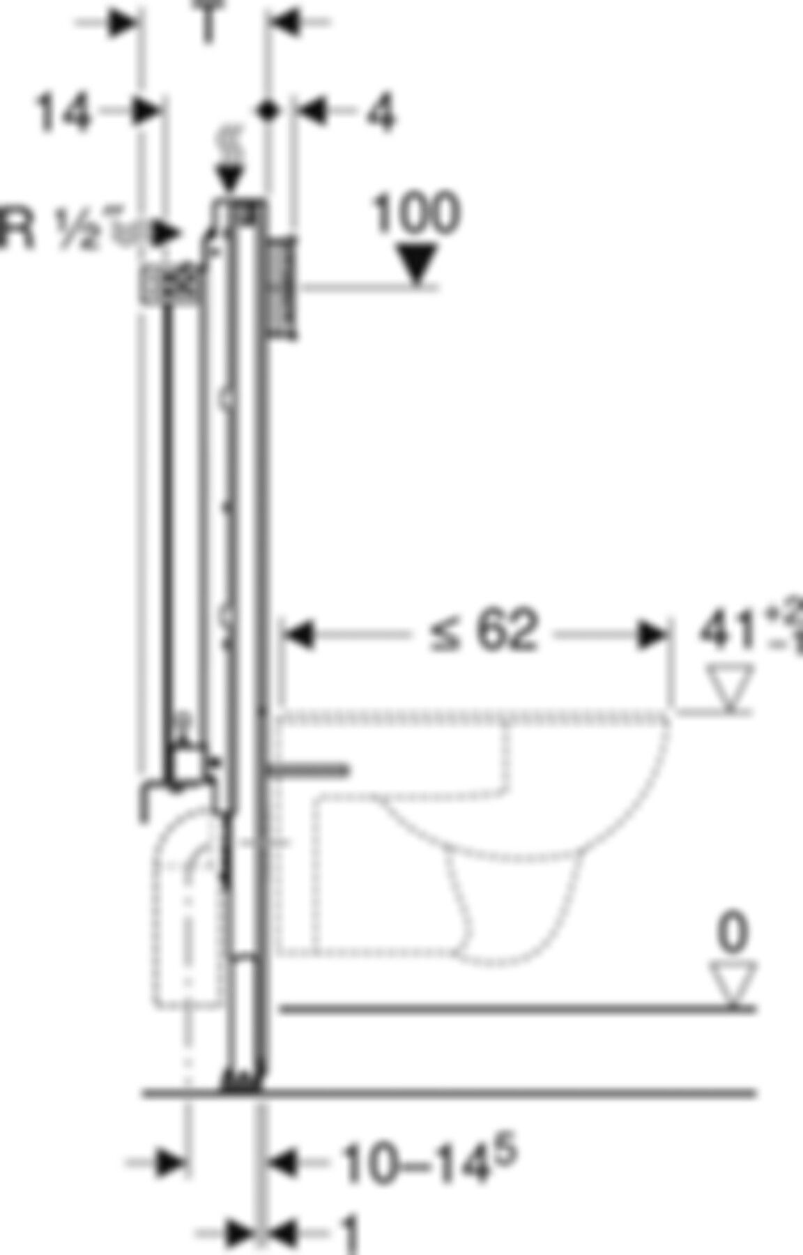 Geberit Duofix-Wand-WC-Element Sigma - Typ 112, für Massivbau, Betätigung vorne
