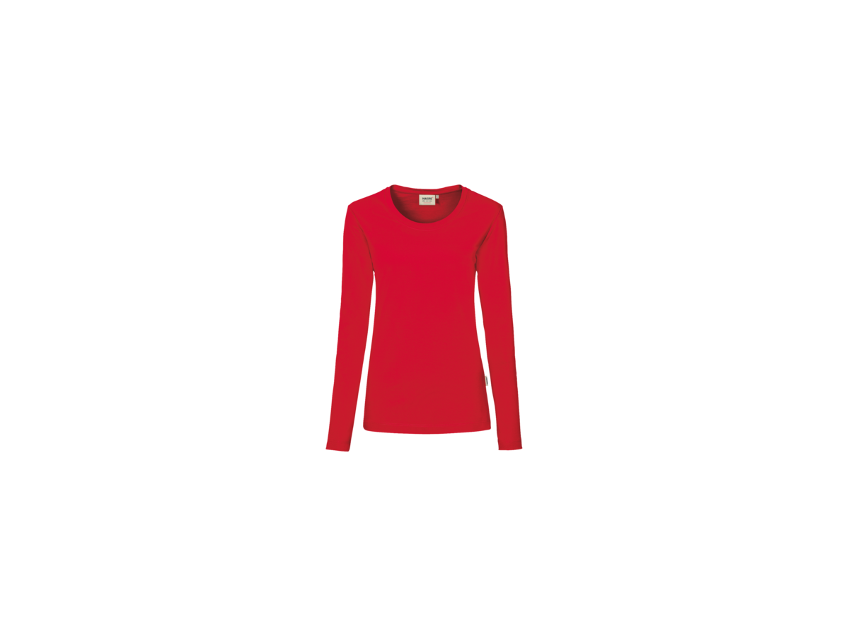 Damen-Longsleeve Performance Gr. S, rot - 50% Baumwolle, 50% Polyester