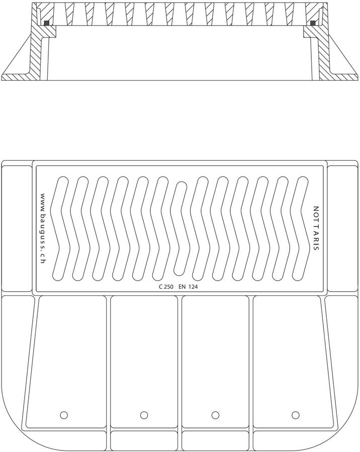 Strassenrost Fig. 45, Klasse C250