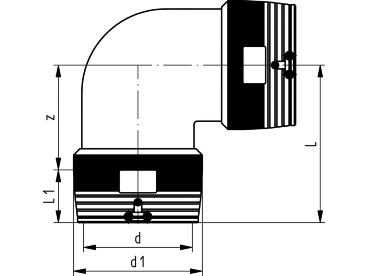HDPE-Druckbogen ELGEF  75 mm 90° - 753101612