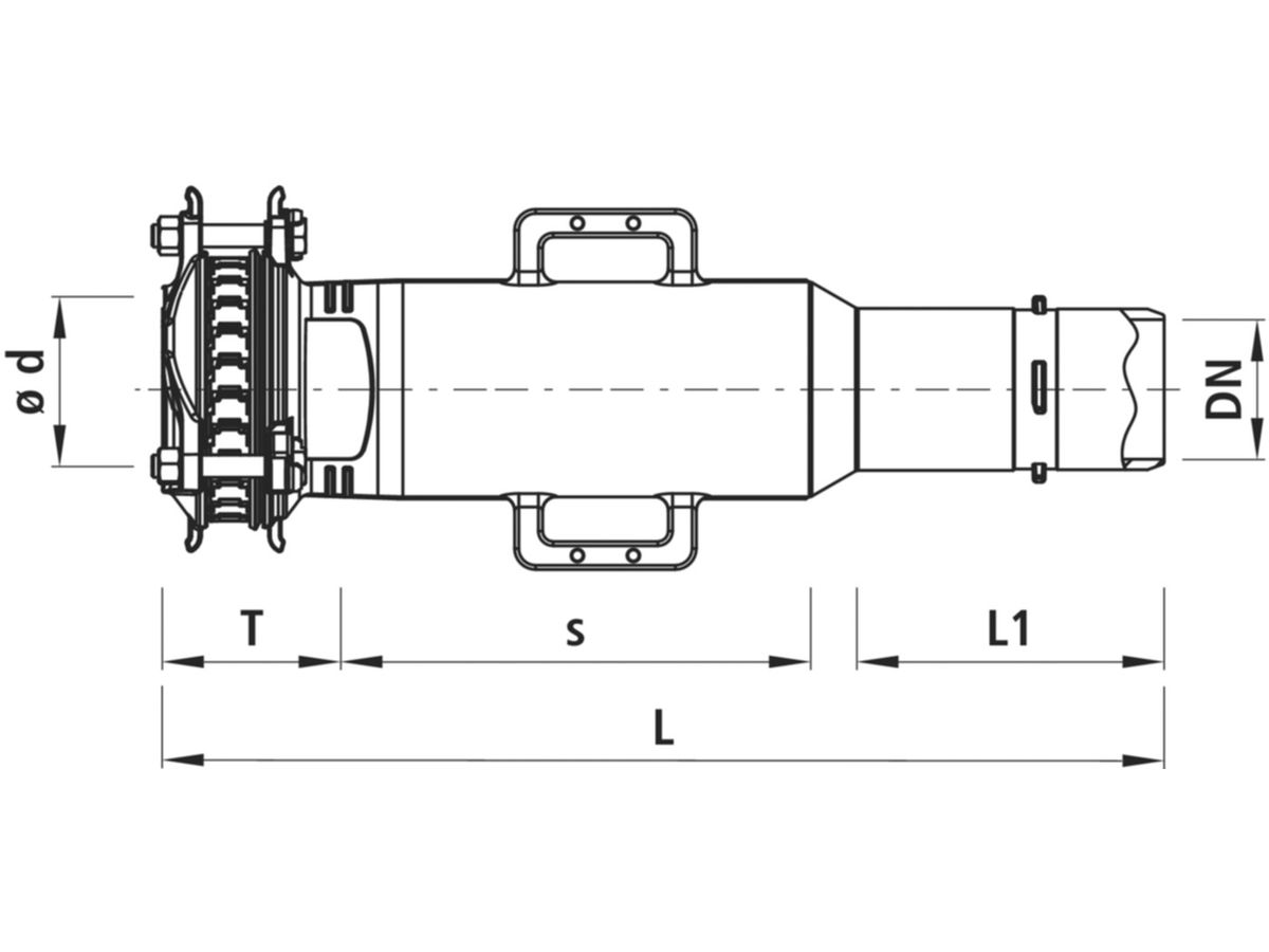 Einbauschlaufe mit SYNOFLEX-Muffe BAIO - PN 16  DN 150 (155 bis 192 mm)  5346