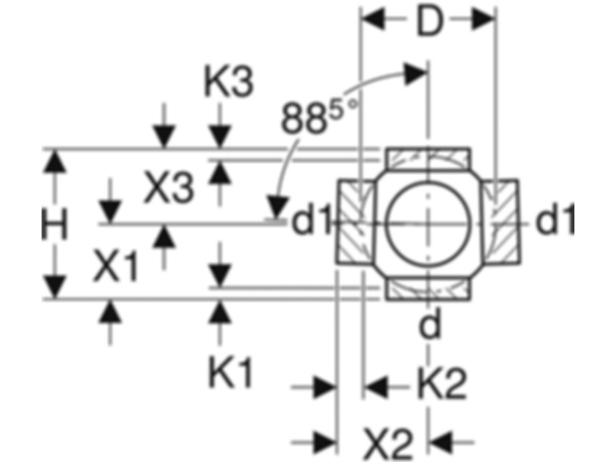 Geberit Mehrfachabzweig 90° 110/110 - 3-Teilig