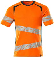 T-Shirt Premium zweifarbig, Gr. 2XLO - hi-vis orange/dunkelpetroleum
