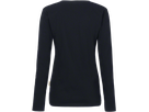 Damen-Longsleeve Perf. Gr. L, schwarz - 50% Baumwolle, 50% Polyester