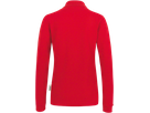 Damen-Longsleeve-Poloshirt Perf. M rot - 50% Baumwolle, 50% Polyester, 220 g/m²