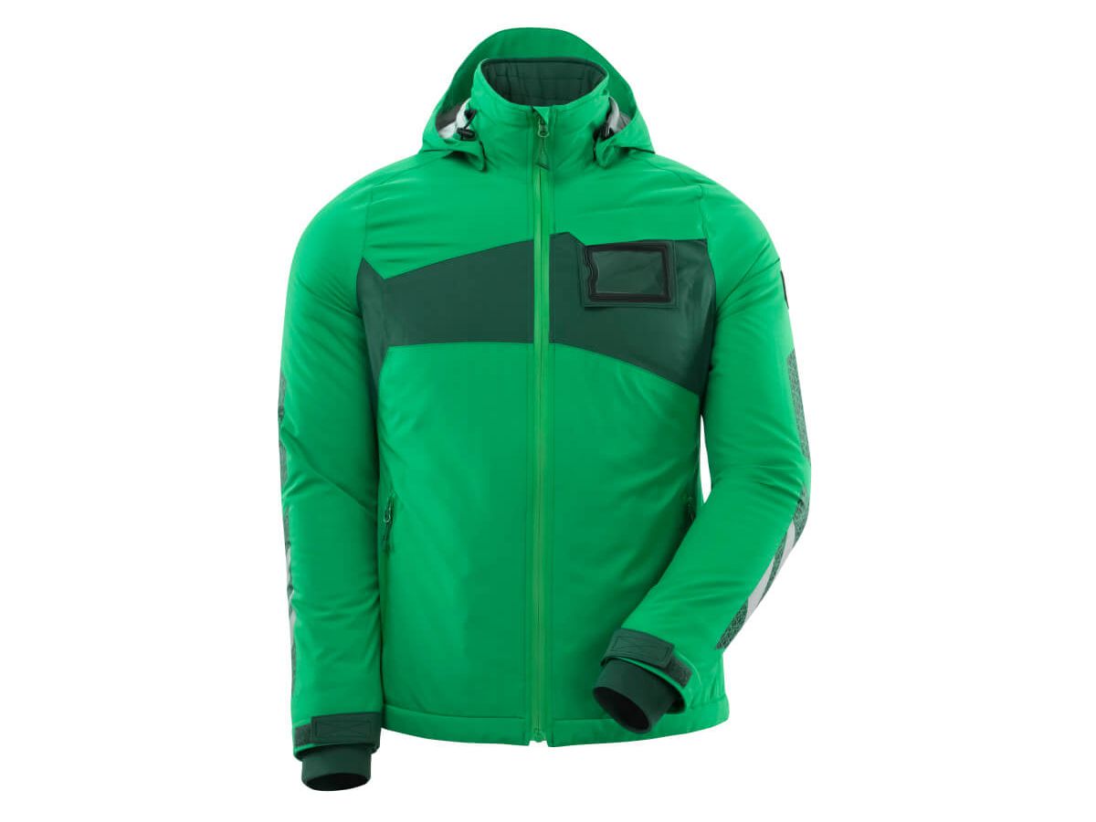 Winterjacke mit Kapuze Damen, Gr. S - grasgrün/grün, 100% PES