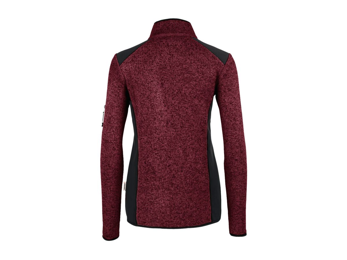 Damen Strickfleecejacke Churchill - Gr. XS, weinrot meliert