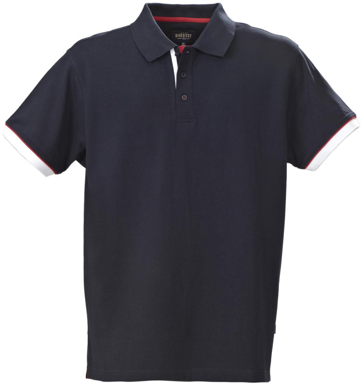 HARVEST ANDERSON Herren Poloshirt G. 2XL - mit Knopfleiste, marine, 100% Baumwolle