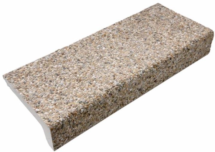 CASTELLO Winkelstufe 40 x 15 x 75 cm - Bressane (gelb), Waschbeton 5-10 mm