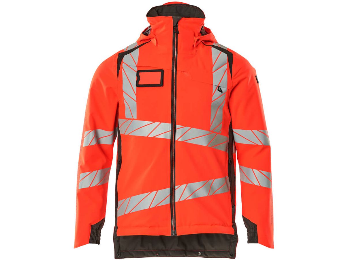 Winterjacke wind- & wasserdicht, Gr. M - hi-vis rot/dunkelanthrazit, 100% PES