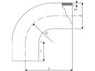 Bogen 90° nahtlos PE100 S-8 SDR 17 - 5 bar Gas / 10 bar Wasser