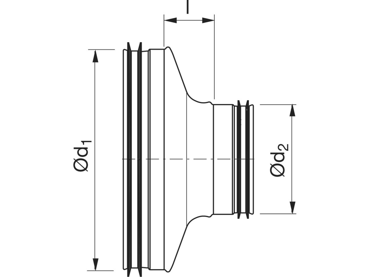 Spiral-Verbindungsnippel redu. 100/80mm - RCU-V gepresst