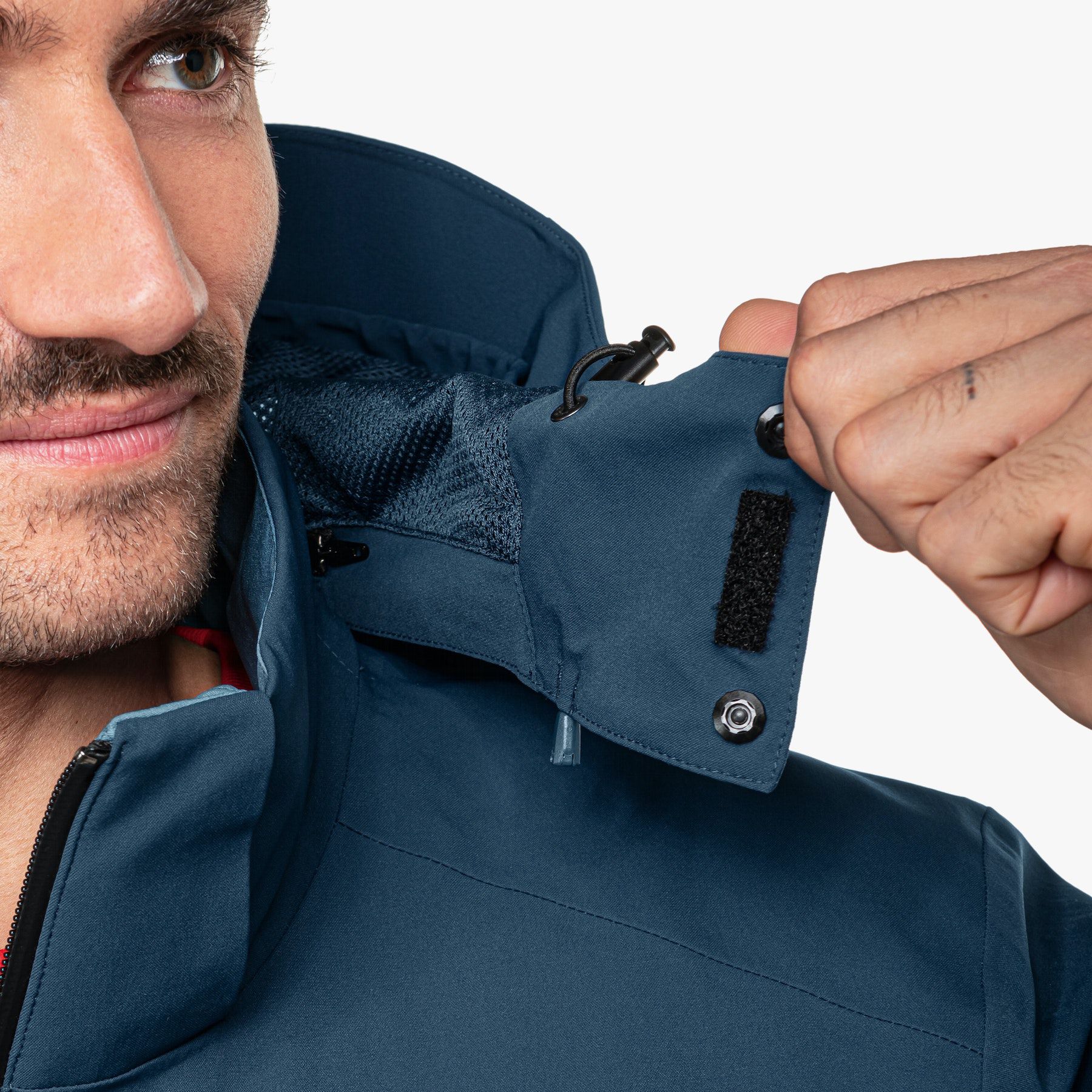 Wetterschutzjacke Zipln Herren Gr. XL - 88%Nylon 12%Elasthan, blau