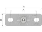 Grundplatten FLAMCO SRG 2-L verz. - M8/M10 i-Gew. Gr. 80 x 30 x 3 mm