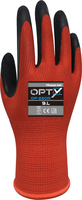 Wonder Grip Opty Handschuh - hi-vis rot/schwarz