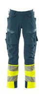 Hose mit Knietaschen, Stretch, Gr. 82C49 - dunkelpetroleum/hi-vis gelb, 88%PES/12