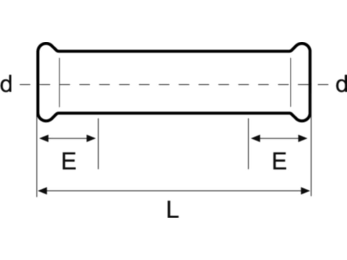 Langkupplung C-Stahl 15 mm - Eurotubi