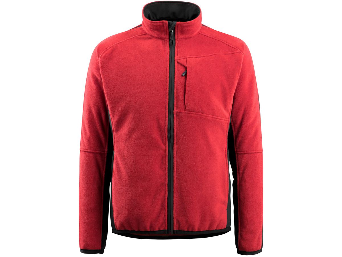 Hannover Fleecejacke Gr. M - rot/schwarz, 100% Polyester, 270 g/m²