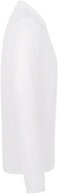 Longsleeve-Poloshirt Perf. Gr. L, weiss - 50% Baumwolle, 50% Polyester, 220 g/m²