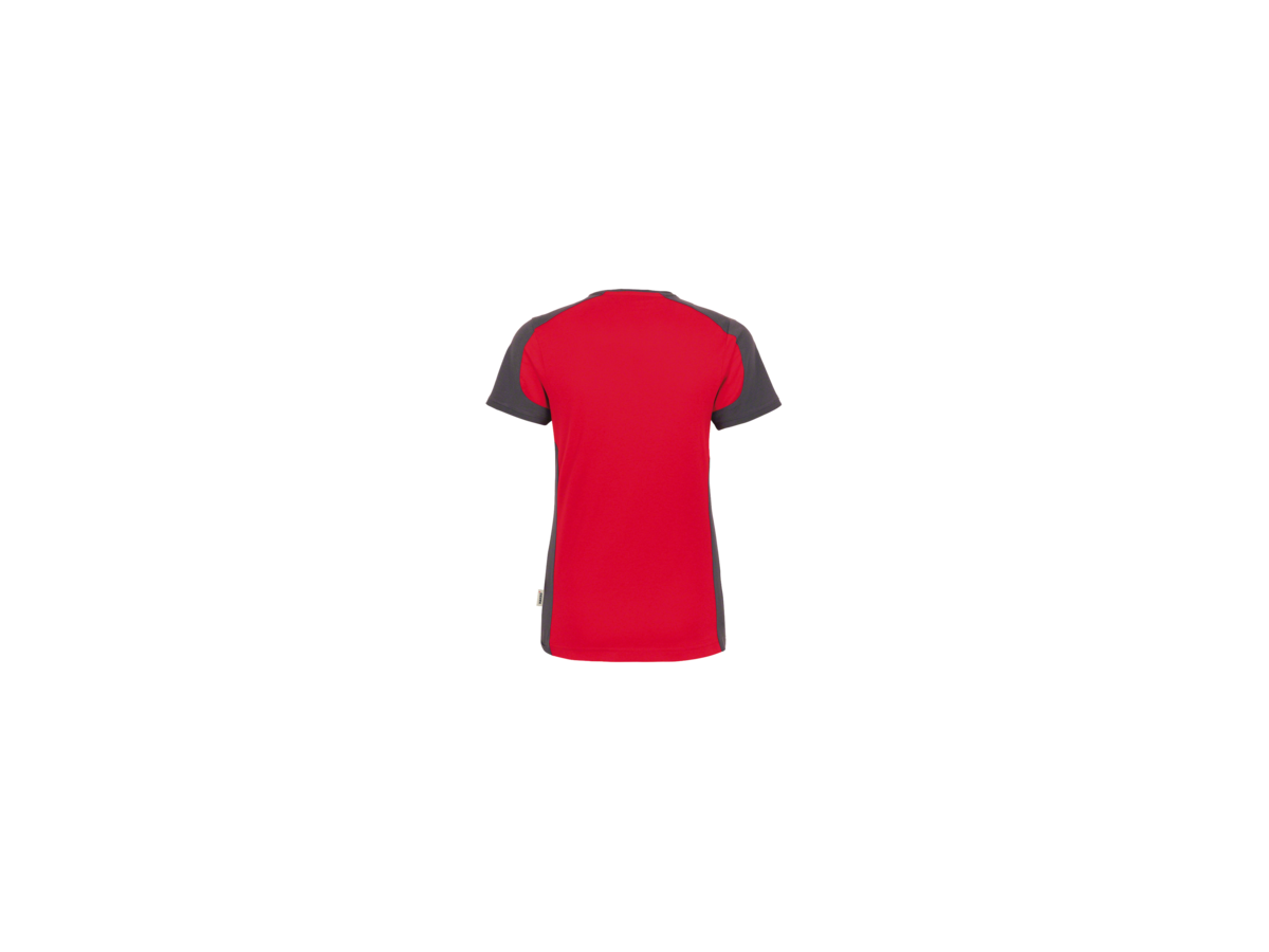 Damen-V-Shirt Contr. Perf. 3XL rot/anth. - 50% Baumwolle, 50% Polyester, 160 g/m²