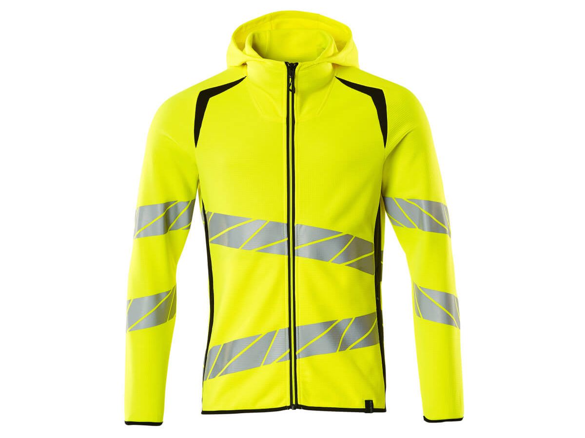 Kapuzensweatshirt, Gr. 2XL - hi-vis gelb/schwarz, 50% PES/50% CO