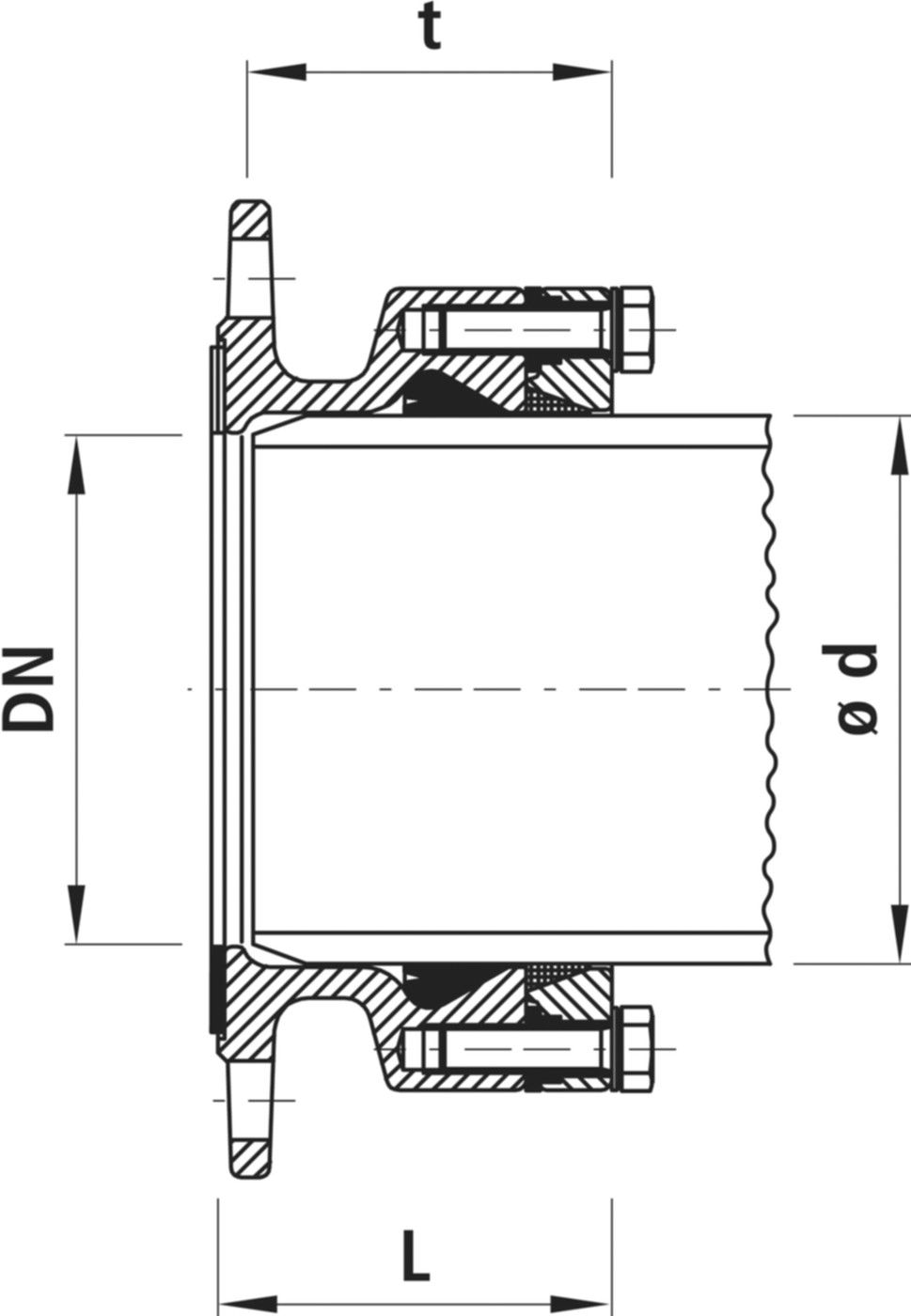 Steckmuffen-Flansch System 2000, PN 16 - 7200