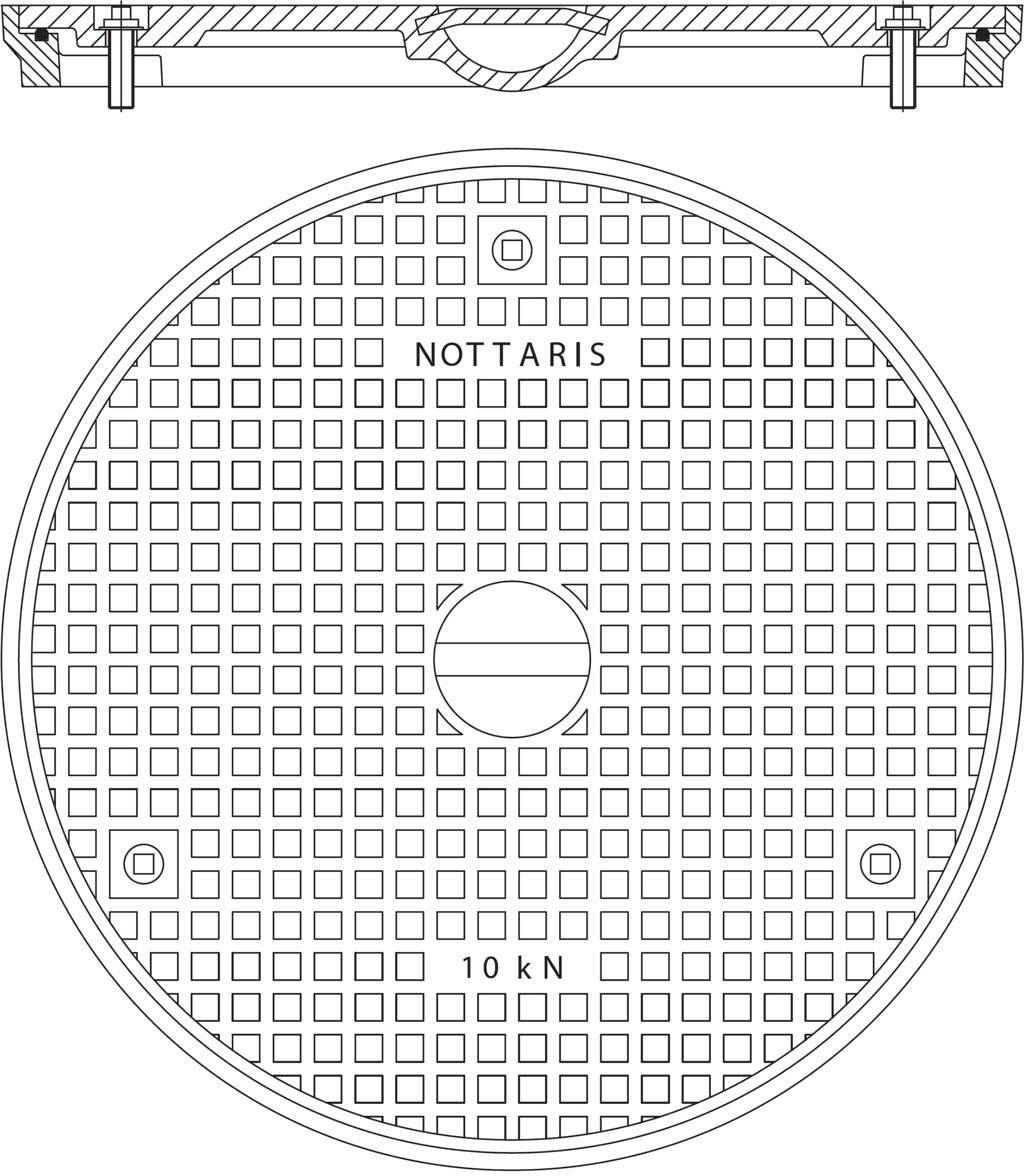 Schachtabdeckung Fig. 26S, 10kN - Handgriff/Uni-Griff, Schraubverschluss