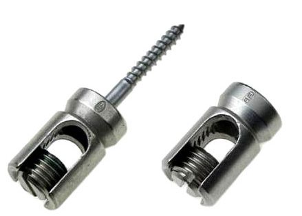 Leitungshalter für Draht - mit Inox A2-Holzschraube