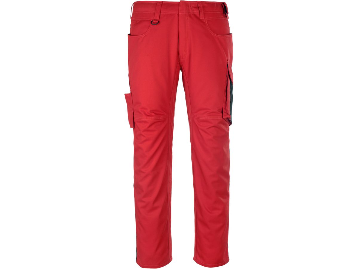 Hose mit Schenkeltaschen, Gr. 82C42 - rot/schwarz, 65% PES/35% CO