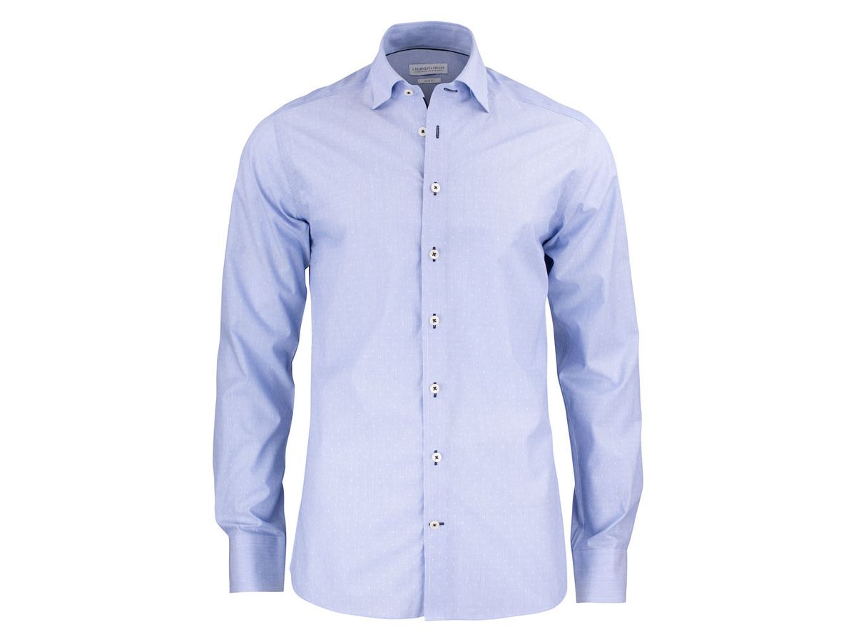 Purple Bow 140 - Slim Fit Hemd Gr. M - blue stripe/dot