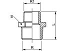 Doppelnippel reduziert Nr.245 11/4-3/4" - Messing