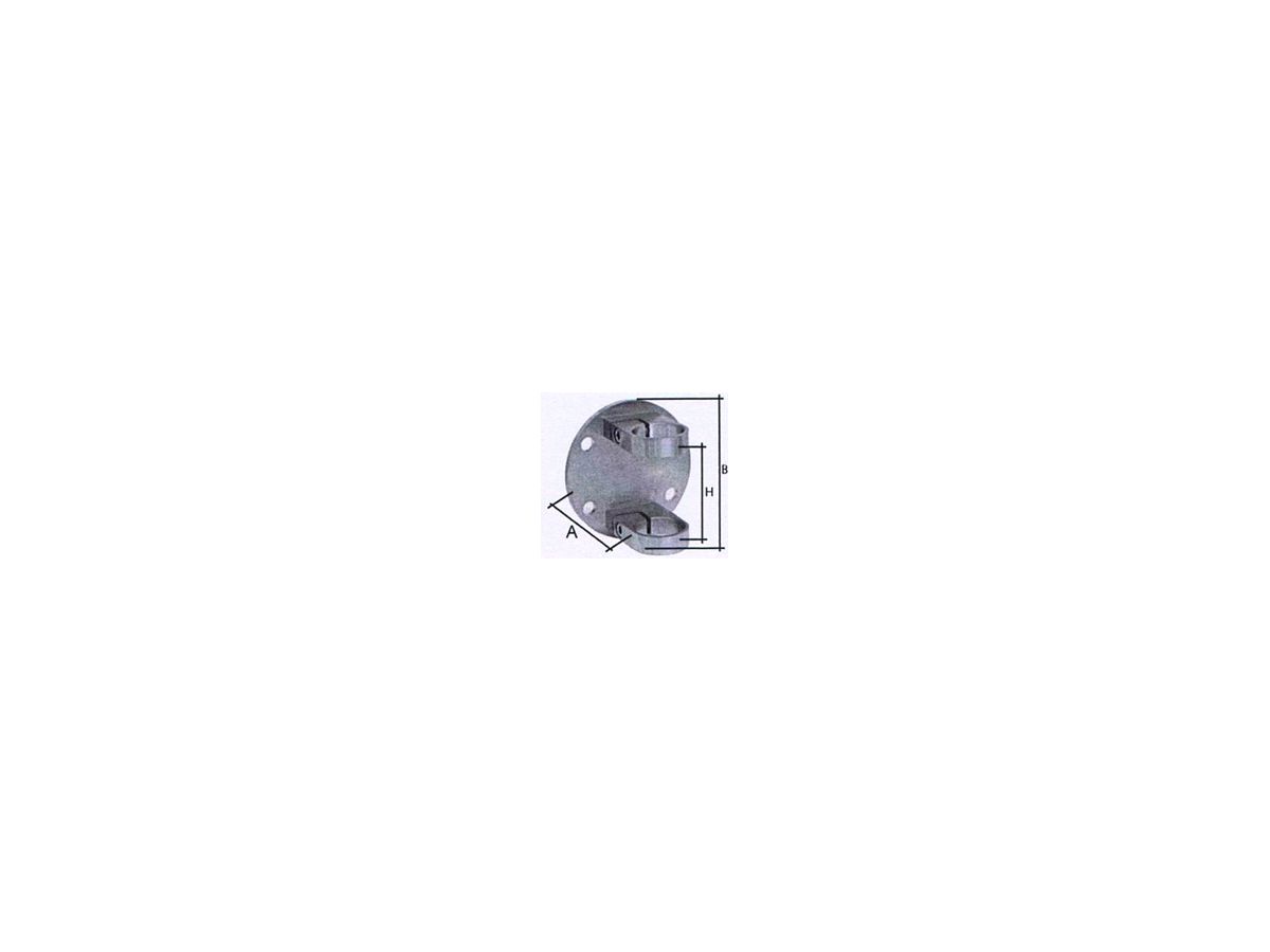 Wandplatte rund mit Klemmring Edelstahl - geschliff. Wst. 4301, Schraubenl. 4x12.5