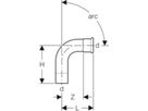 MPF-Einsteckbogen 90° San. 76.1 mm - Nr. 33309