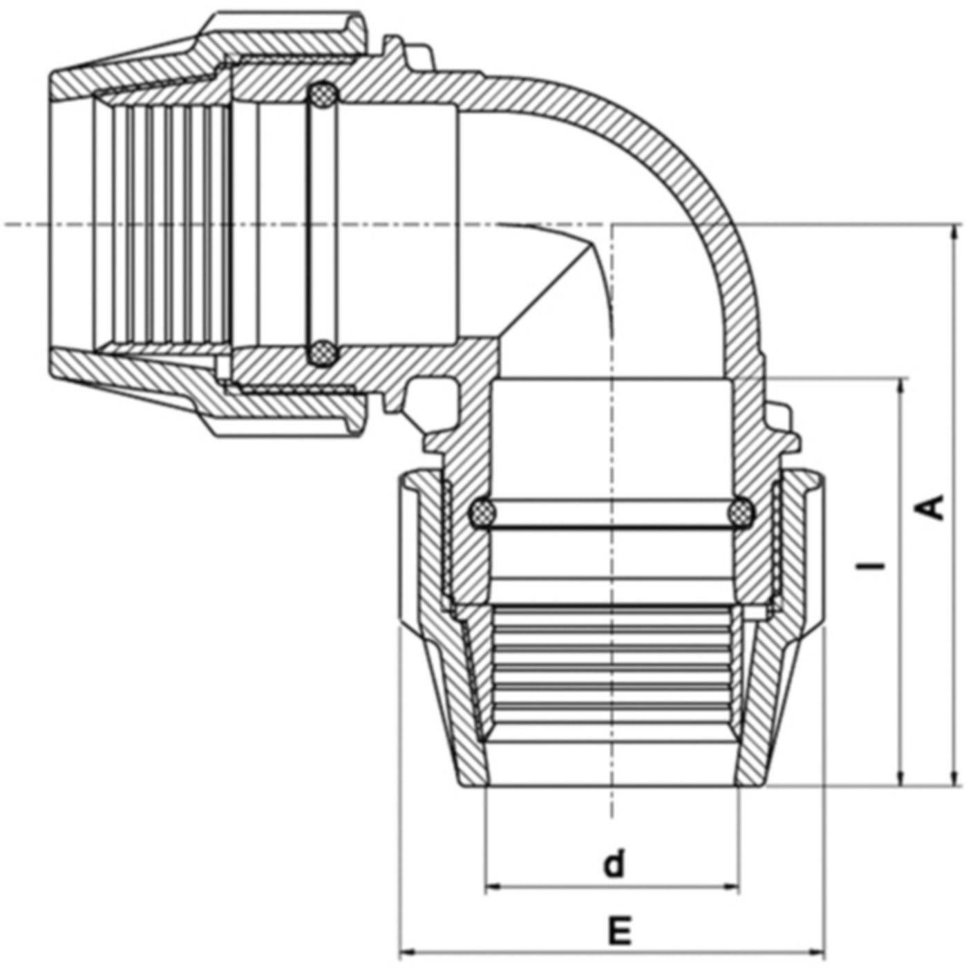 Plasson Winkelverbindung 90° - Typ 7050
