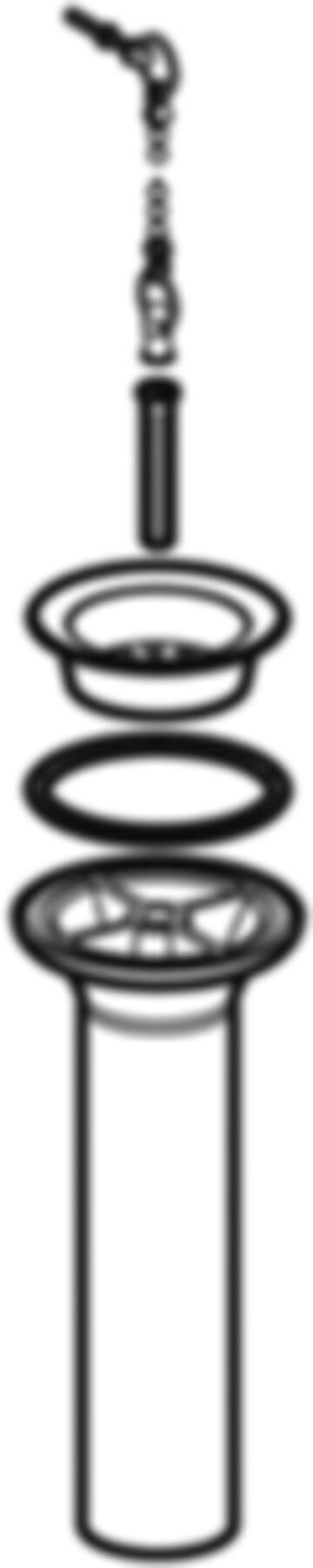 Geberit PE Anschlussstutzen für Sifon - Ablaufsieb, verchromt, Stopfen, Kette