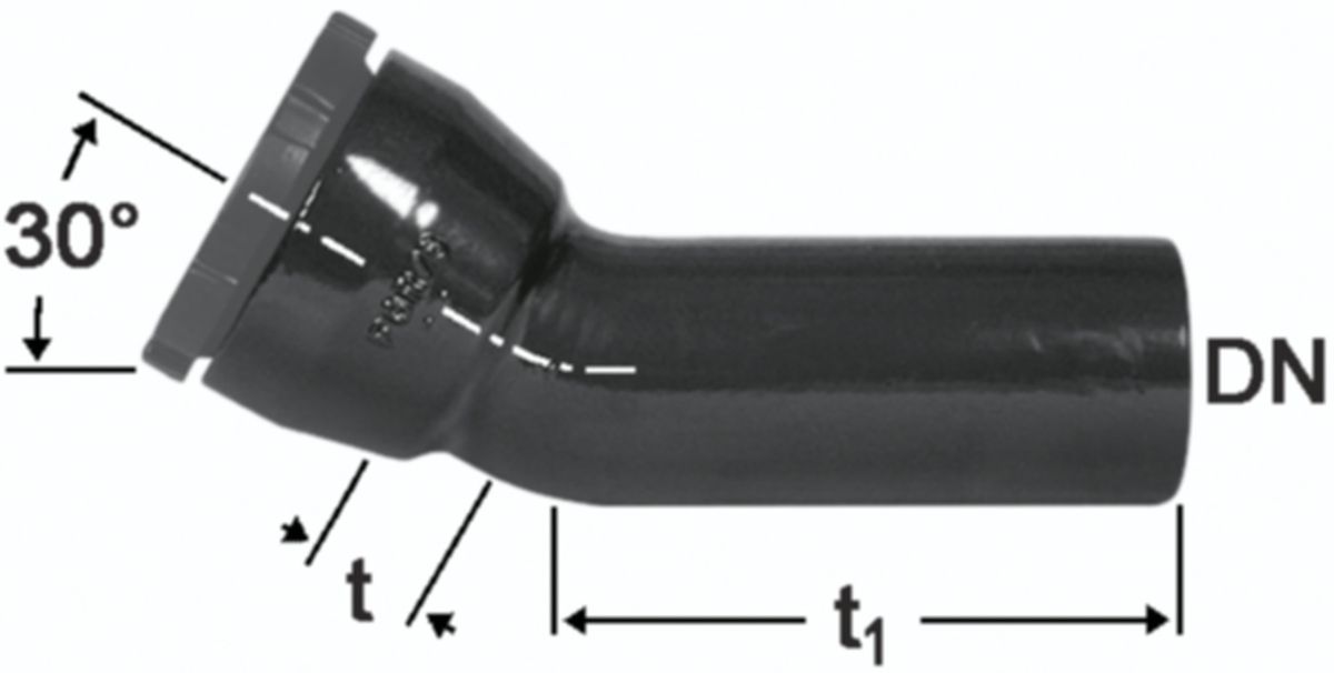 HD Bogen 30°, Schraubmuffe und Spitzende - Fig. 2323