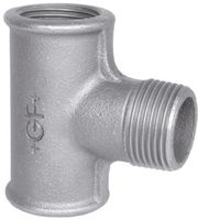 T-Stück, egal +GF+ 133 vezinkt - mit Abgang Aussengewinde