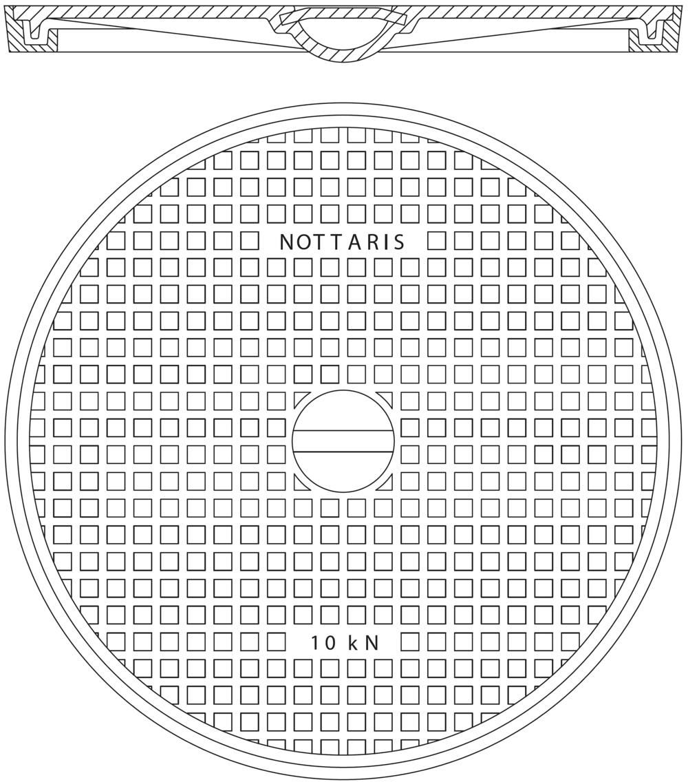 Schachtabdeckung Fig. 23-1 - Handgriff/Uni-Griff, Geruchverschluss
