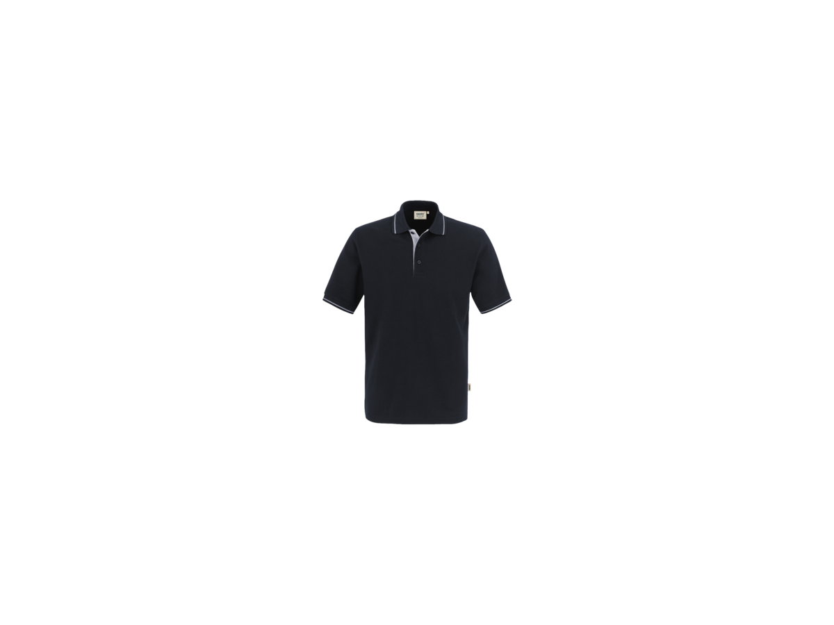 Poloshirt Casual Gr. S, schwarz/silber - 100% Baumwolle