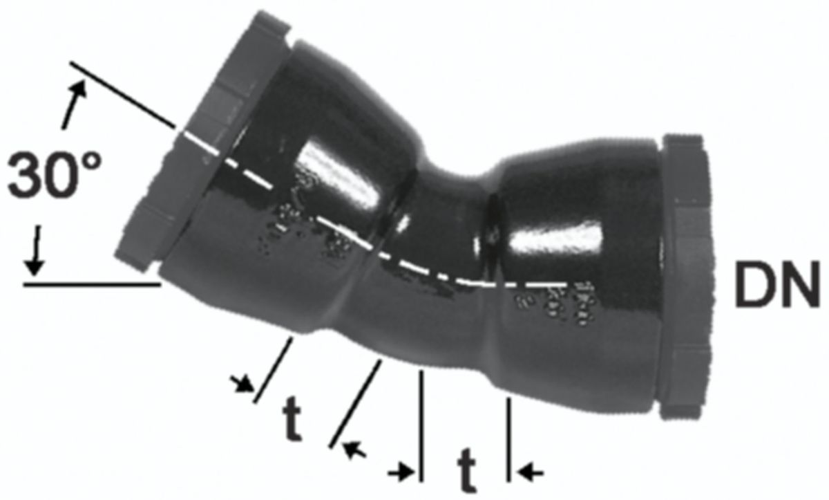 HD Bogen 30°, 2 Schraubmuffen - Fig. 2323a