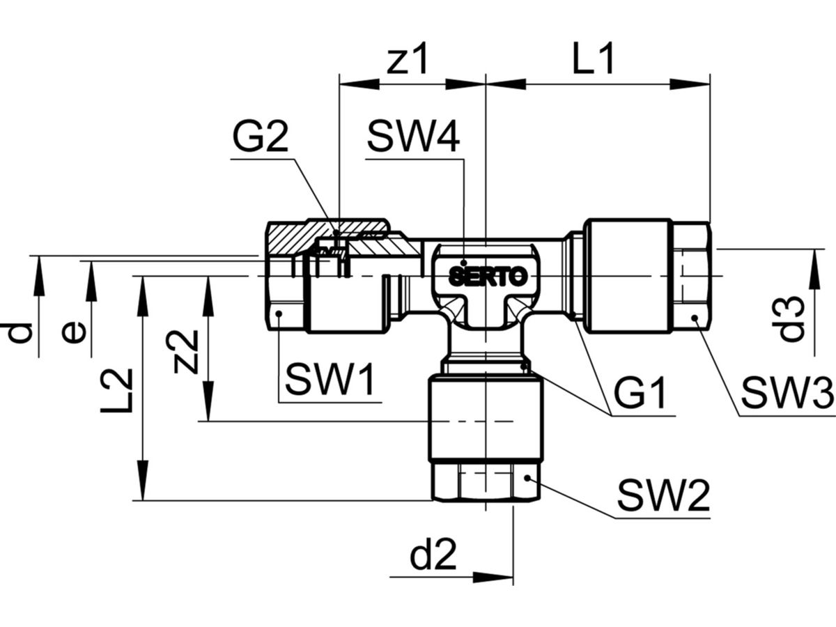 T-Verschraubung Serto Nr. 3021