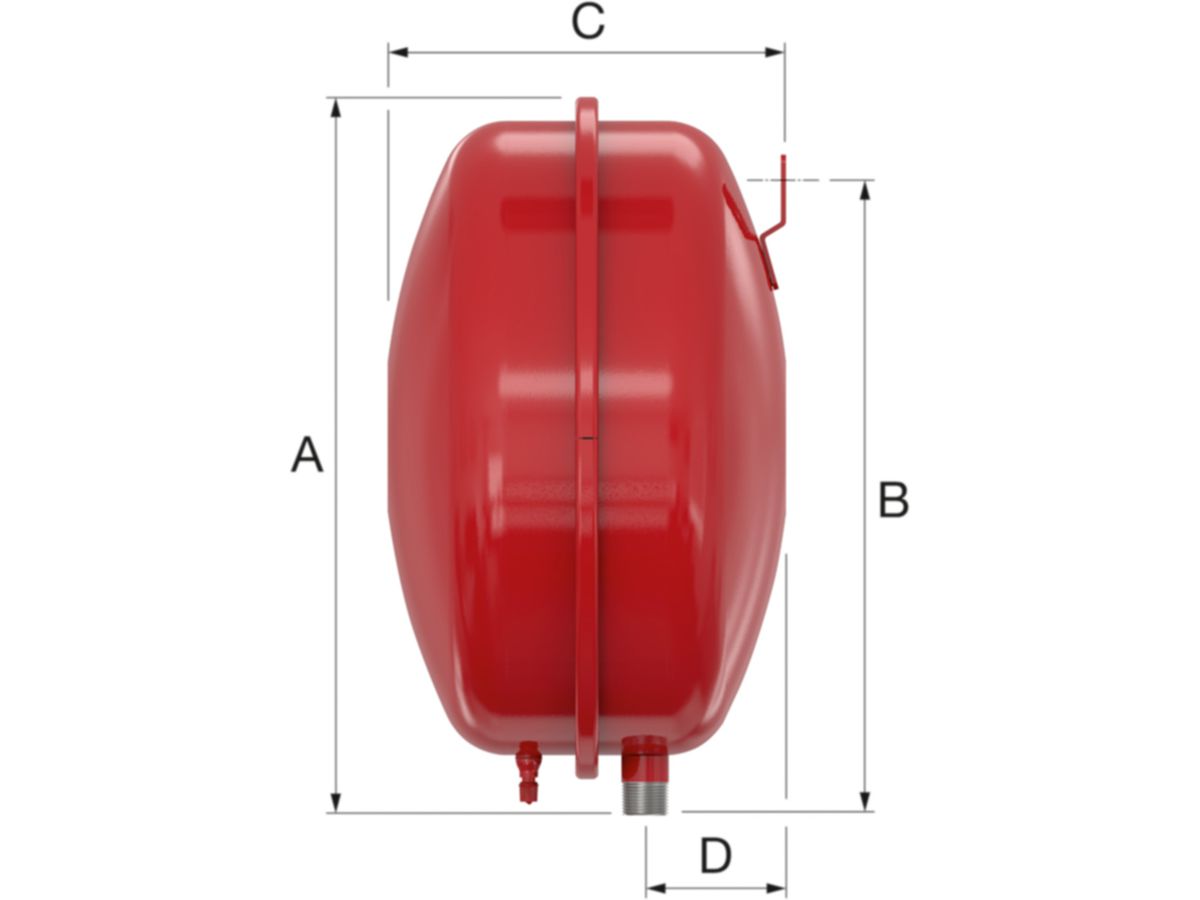 Druckausdehnungsgefässe FLAMCO Flexcon P - Wasseranschluss unten 3/4" 3 Bar